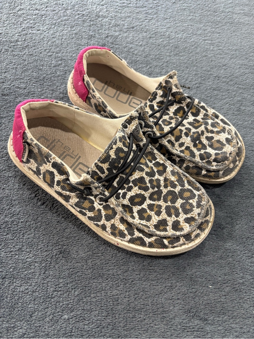 Hey Dude Girls Size 12 Kids Cheetah Pink Slip On Shoes